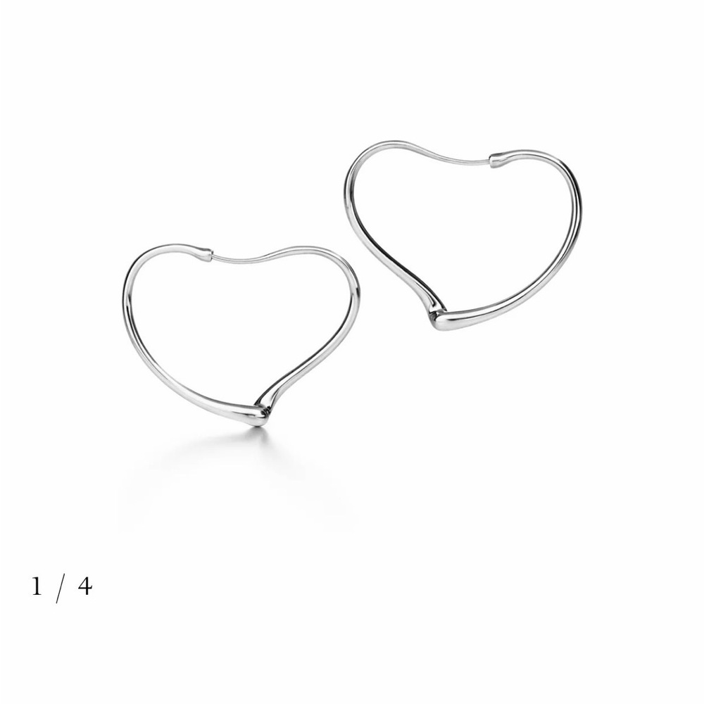 Tiffany & Co. Medium Elsa Peretti Open Heart Silver Earrings